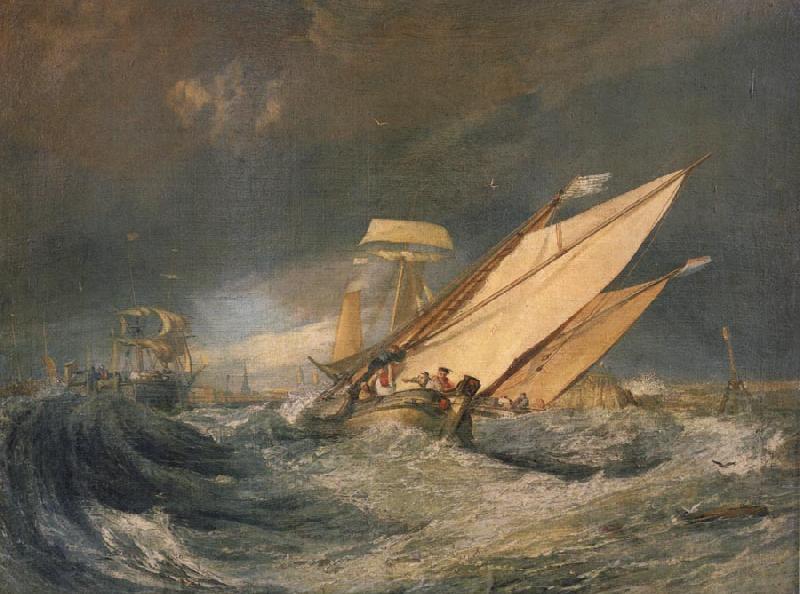 Joseph Mallord William Turner Fishing boats entering calais harbor oil painting image